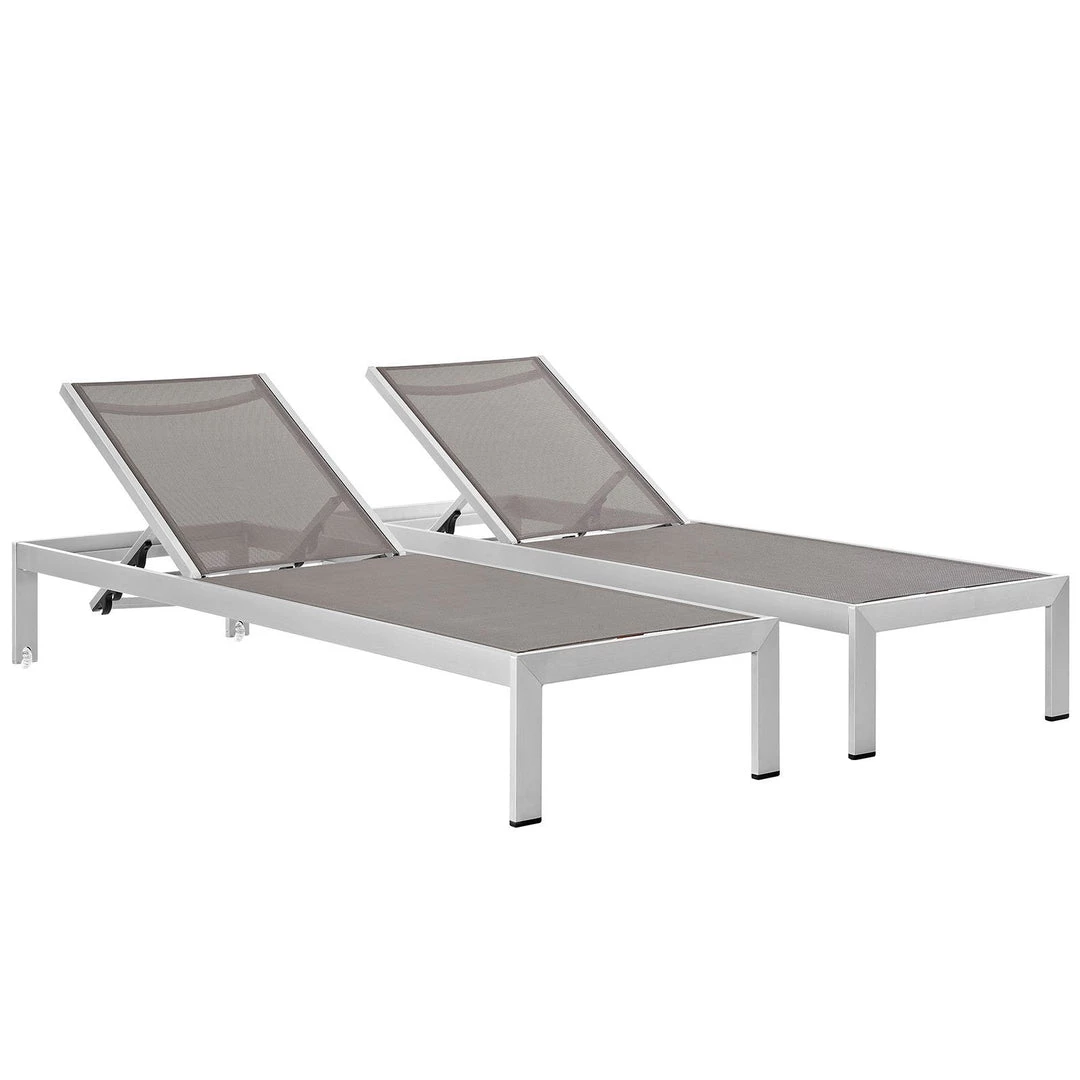 Modway Shore Chaise Outdoor Patio Aluminum Set Of 2 Silver Gray Lounge Chair Outdoor 1 Modway Shore Chaise Outdoor Patio Aluminum Set Of 2 Silver Gray Lounge Chair Outdoor