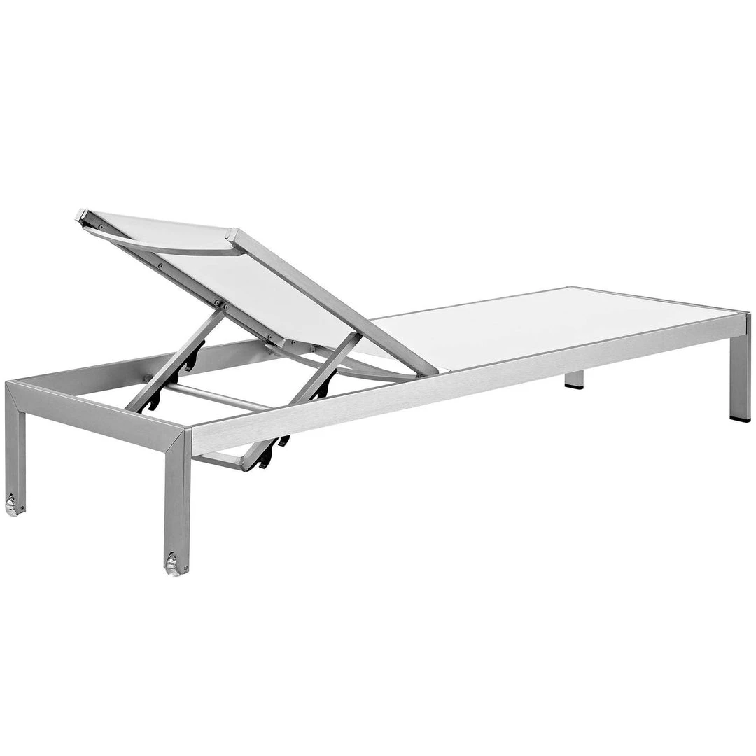 Modway Shore Chaise Outdoor Patio Aluminum Set Of 2 Silver White 4 Modway Shore Chaise Outdoor Patio Aluminum Set Of 2 Silver White