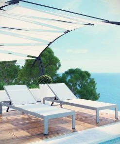 Modway Shore Chaise Outdoor Patio Aluminum Set Of 2 Silver White 10 Modway Shore Chaise Outdoor Patio Aluminum Set Of 2 Silver White