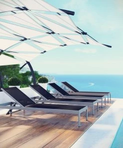 Modway Shore Chaise Outdoor Patio Aluminum Set Of 4 Silver Black Lounge Chair Outdoor 10 Modway Shore Chaise Outdoor Patio Aluminum Set Of 4 Silver Black Lounge Chair Outdoor