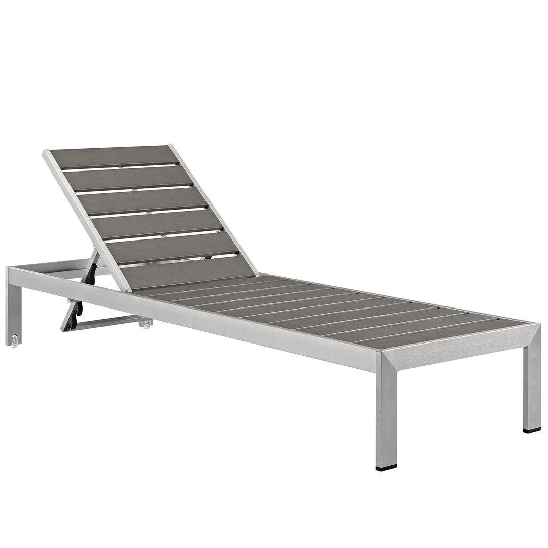 Modway Shore Chaise Outdoor Patio Aluminum Set Of 6 Silver Gray Lounge Chair Outdoor 2 Modway Shore Chaise Outdoor Patio Aluminum Set Of 6 Silver Gray Lounge Chair Outdoor