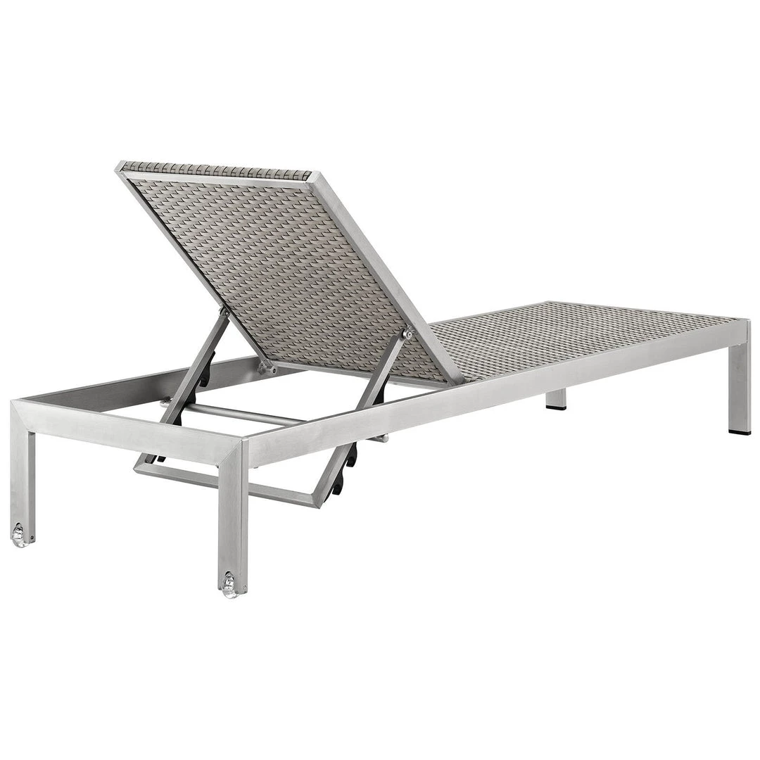 Modway Shore Chaise Outdoor Patio Aluminum Set Of 6 Silver Gray Lounge Chair Outdoor 4 Modway Shore Chaise Outdoor Patio Aluminum Set Of 6 Silver Gray Lounge Chair Outdoor
