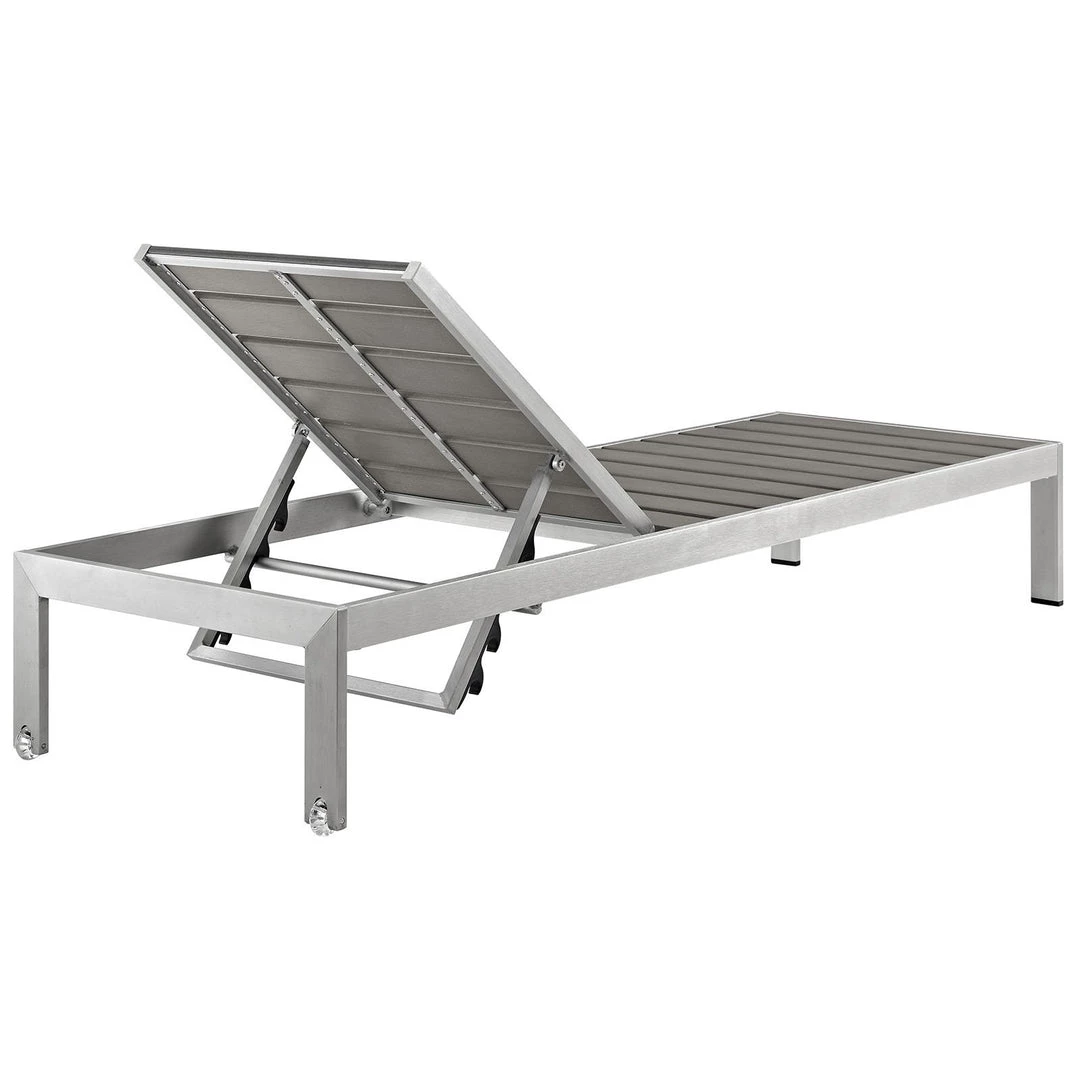Modway Shore Chaise Outdoor Patio Aluminum Set Of 6 Silver Gray Lounge Chair Outdoor 4 Modway Shore Chaise Outdoor Patio Aluminum Set Of 6 Silver Gray Lounge Chair Outdoor