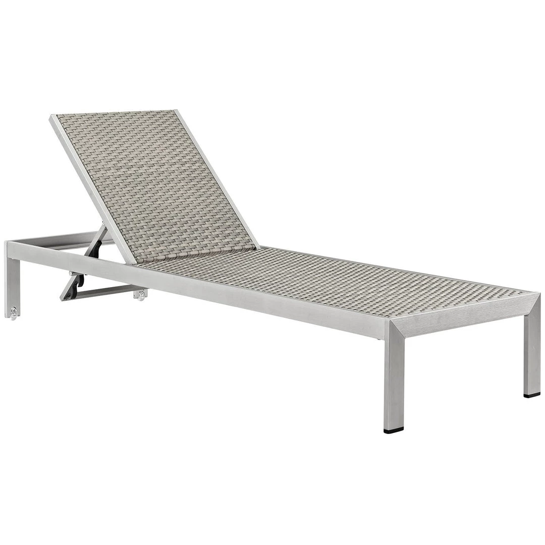Modway Shore Chaise Outdoor Patio Aluminum Set Of 6 Silver Gray Lounge Chair Outdoor 2 Modway Shore Chaise Outdoor Patio Aluminum Set Of 6 Silver Gray Lounge Chair Outdoor