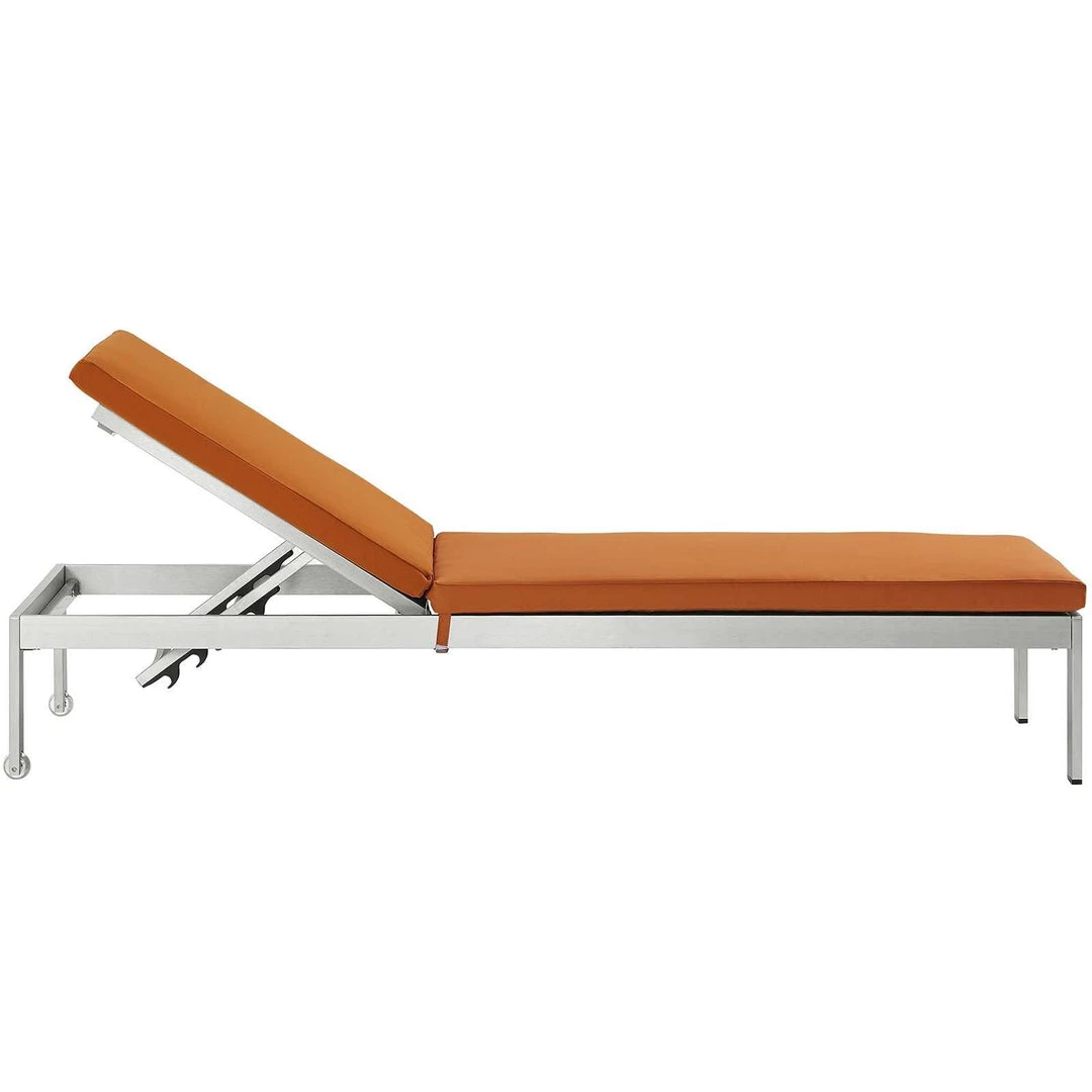 Modway Shore Chaise With Cushions Outdoor Patio Aluminum Set Of 2 Silver Orange Lounge Chair Outdoor 4 Modway Shore Chaise With Cushions Outdoor Patio Aluminum Set Of 2 Silver Orange Lounge Chair Outdoor