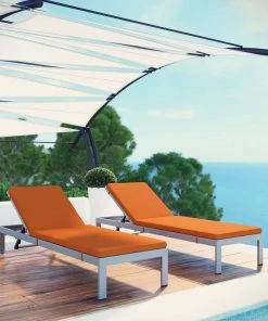 Modway Shore Chaise With Cushions Outdoor Patio Aluminum Set Of 2 Silver Orange Lounge Chair Outdoor 12 Modway Shore Chaise With Cushions Outdoor Patio Aluminum Set Of 2 Silver Orange Lounge Chair Outdoor