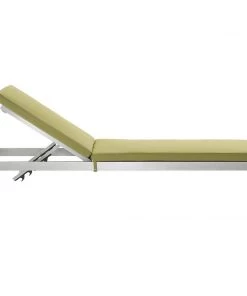 Modway Lounge Chair Outdoor Shore Chaise With Cushions Outdoor Patio Aluminum Set Of 2 Silver Peridot