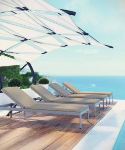 Modway Shore Chaise With Cushions Outdoor Patio Aluminum Set Of 4 Silver Beige Lounge Chair Outdoor 12 Modway Shore Chaise With Cushions Outdoor Patio Aluminum Set Of 4 Silver Beige Lounge Chair Outdoor