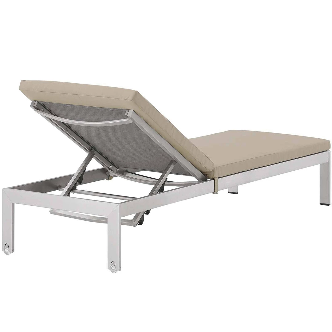 Modway Shore Chaise With Cushions Outdoor Patio Aluminum Set Of 4 Silver Beige Lounge Chair Outdoor 5 Modway Shore Chaise With Cushions Outdoor Patio Aluminum Set Of 4 Silver Beige Lounge Chair Outdoor