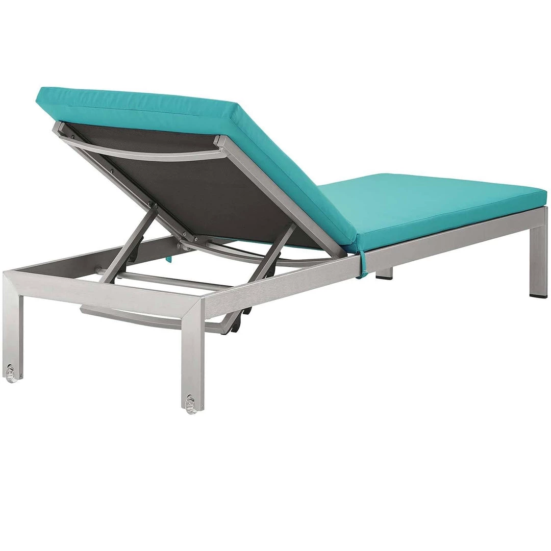 Modway Shore Chaise With Cushions Outdoor Patio Aluminum Set Of 4 Silver Turquoise Lounge Chair Outdoor 5 Modway Shore Chaise With Cushions Outdoor Patio Aluminum Set Of 4 Silver Turquoise Lounge Chair Outdoor