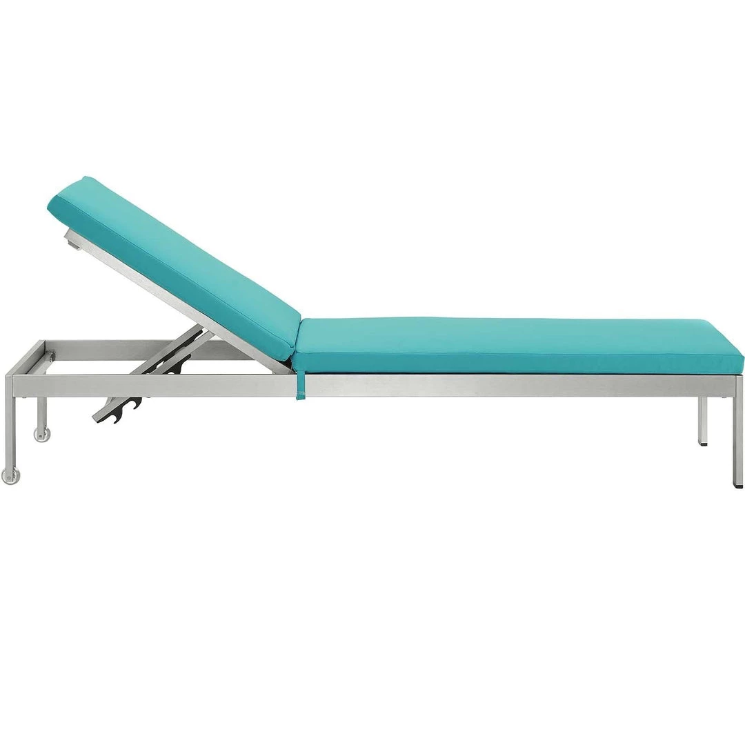 Modway Shore Chaise With Cushions Outdoor Patio Aluminum Set Of 4 Silver Turquoise Lounge Chair Outdoor 4 Modway Shore Chaise With Cushions Outdoor Patio Aluminum Set Of 4 Silver Turquoise Lounge Chair Outdoor