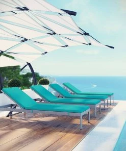 Modway Shore Chaise With Cushions Outdoor Patio Aluminum Set Of 4 Silver Turquoise Lounge Chair Outdoor 12 Modway Shore Chaise With Cushions Outdoor Patio Aluminum Set Of 4 Silver Turquoise Lounge Chair Outdoor