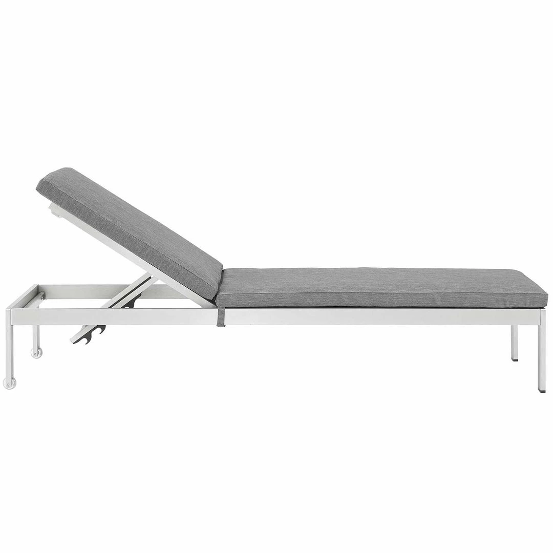 Modway Shore Chaise With Cushions Outdoor Patio Aluminum Set Of 6 Silver Gray 3 Modway Shore Chaise With Cushions Outdoor Patio Aluminum Set Of 6 Silver Gray