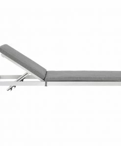 Modway Shore Outdoor Patio Aluminum Chaise With Cushions Silver Gray Lounge Chair Outdoor 8 Modway Shore Outdoor Patio Aluminum Chaise With Cushions Silver Gray Lounge Chair Outdoor