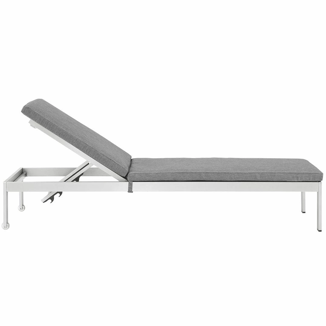 Modway Shore Outdoor Patio Aluminum Chaise With Cushions Silver Gray Lounge Chair Outdoor 3 Modway Shore Outdoor Patio Aluminum Chaise With Cushions Silver Gray Lounge Chair Outdoor