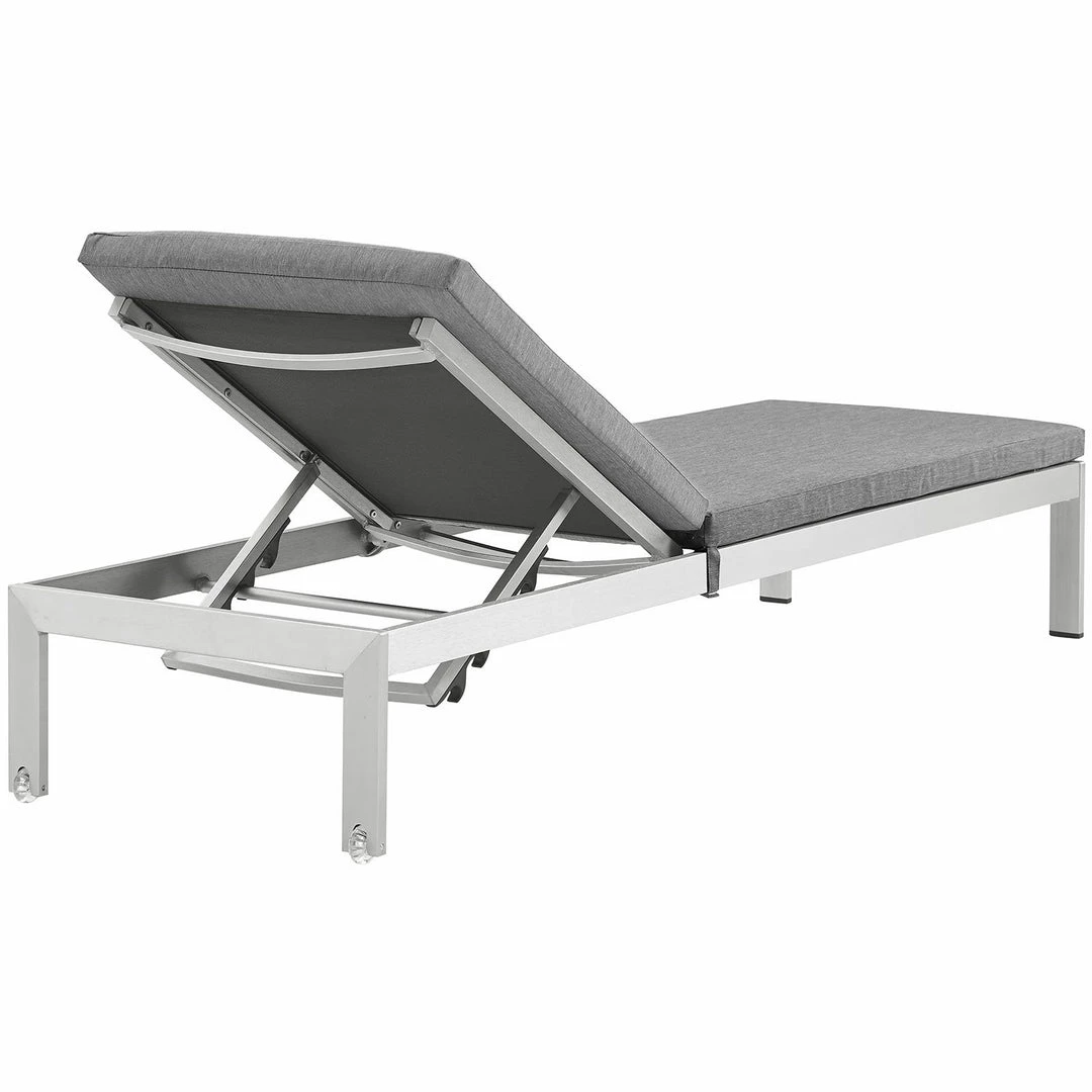 Modway Shore Outdoor Patio Aluminum Chaise With Cushions Silver Gray Lounge Chair Outdoor 4 Modway Shore Outdoor Patio Aluminum Chaise With Cushions Silver Gray Lounge Chair Outdoor