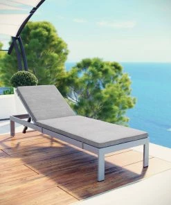 Modway Shore Outdoor Patio Aluminum Chaise With Cushions Silver Gray 8 Modway Shore Outdoor Patio Aluminum Chaise With Cushions Silver Gray