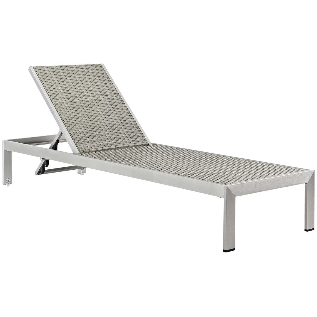Modway Shore Outdoor Patio Aluminum Chaise With Cushions Silver Gray 2 Modway Shore Outdoor Patio Aluminum Chaise With Cushions Silver Gray