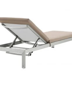Modway Shore Outdoor Patio Aluminum Chaise With Cushions Silver Mocha Lounge Chair Outdoor 9 Modway Shore Outdoor Patio Aluminum Chaise With Cushions Silver Mocha Lounge Chair Outdoor