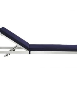 Modway Shore Outdoor Patio Aluminum Chaise With Cushions Silver Navy Lounge Chair Outdoor 7 Modway Shore Outdoor Patio Aluminum Chaise With Cushions Silver Navy Lounge Chair Outdoor