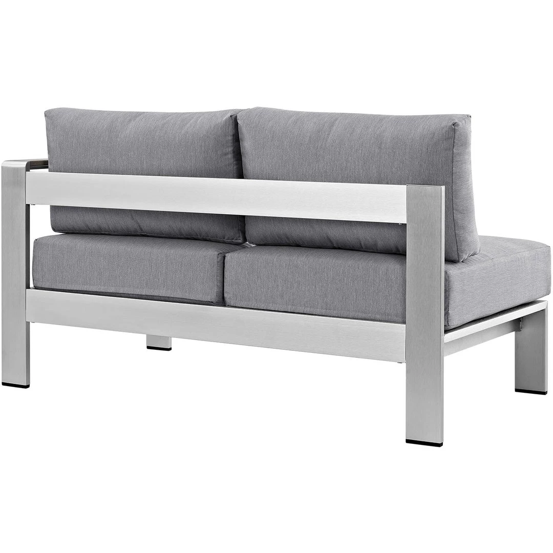 Modway Outdoor Sectional Shore Right-Arm Corner Sectional Outdoor Patio Aluminum Loveseat Silver Gray 3 Modway Outdoor Sectional Shore Right-Arm Corner Sectional Outdoor Patio Aluminum Loveseat Silver Gray