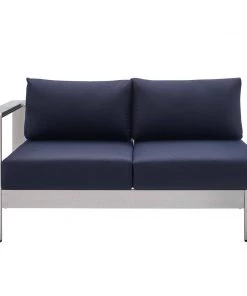 Modway Shore Sunbrella® Fabric Aluminum Outdoor Patio Left-Arm Loveseat Silver Navy Outdoor Sectional 12 Modway Shore Sunbrella® Fabric Aluminum Outdoor Patio Left-Arm Loveseat Silver Navy Outdoor Sectional