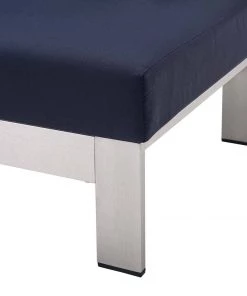 Modway Shore Sunbrella® Fabric Aluminum Outdoor Patio Left-Arm Loveseat Silver Navy Outdoor Sectional 13 Modway Shore Sunbrella® Fabric Aluminum Outdoor Patio Left-Arm Loveseat Silver Navy Outdoor Sectional