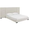 Modway Sierra Queen Upholstered Fabric Platform Bed Beige