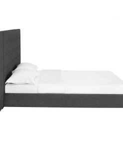 Modway Sierra Queen Upholstered Fabric Platform Bed Gray Beds