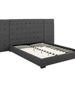 Modway Sierra Queen Upholstered Fabric Platform Bed Gray Beds