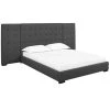 Modway Sierra Queen Upholstered Fabric Platform Bed Gray Beds