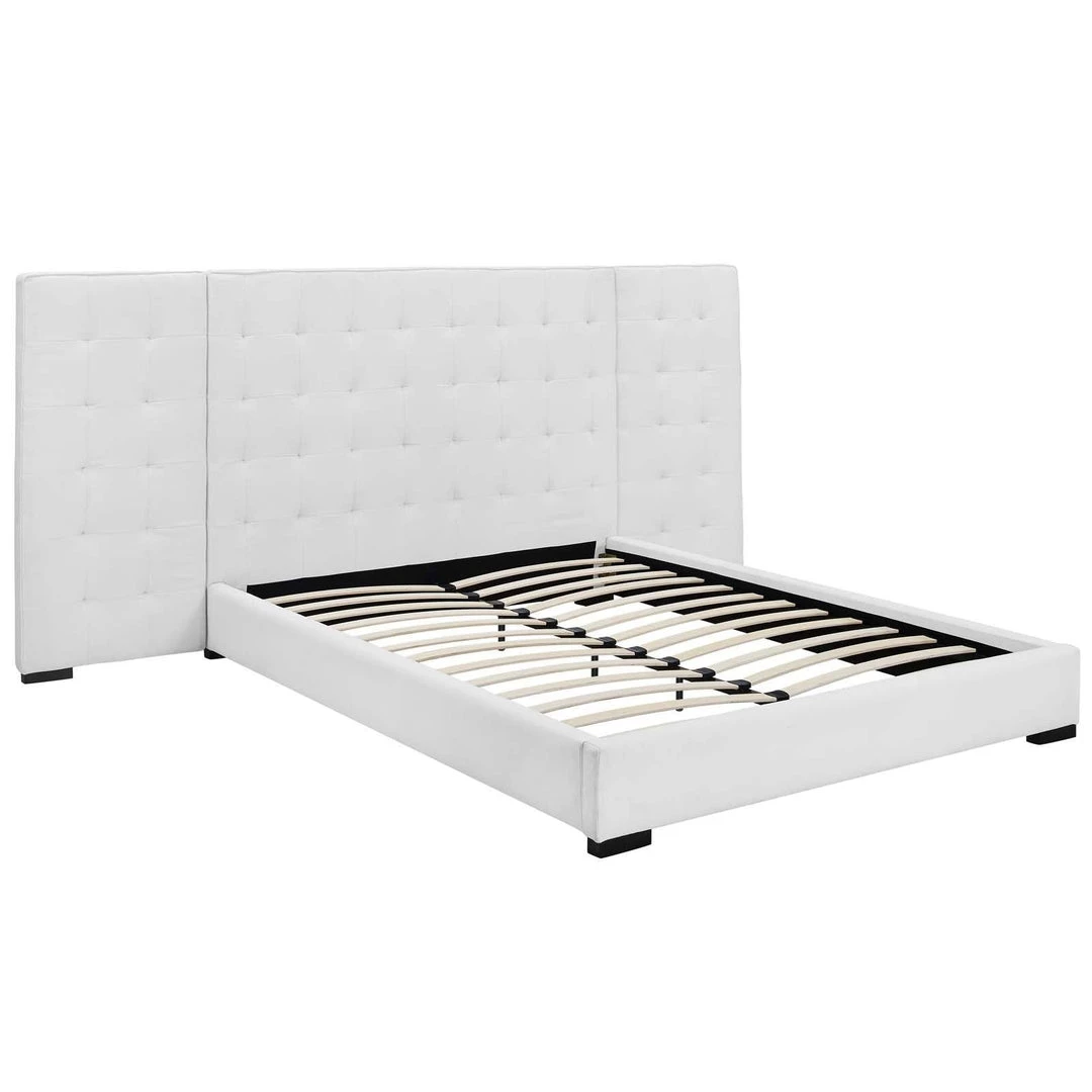 Modway Beds Sierra Queen Upholstered Fabric Platform Bed White 2 Modway Beds Sierra Queen Upholstered Fabric Platform Bed White