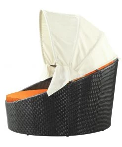 Modway Siesta Canopy Outdoor Patio Daybed Espresso Orange