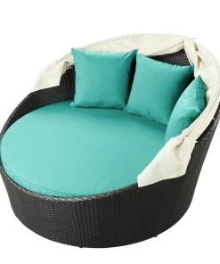 Modway Siesta Canopy Outdoor Patio Daybed Espresso Turquoise