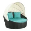 Modway Siesta Canopy Outdoor Patio Daybed Espresso Turquoise