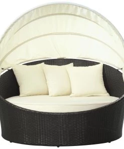 Modway Outdoor Daybeds Siesta Canopy Outdoor Patio Daybed Espresso White