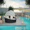 Modway Outdoor Daybeds Siesta Canopy Outdoor Patio Daybed Espresso White