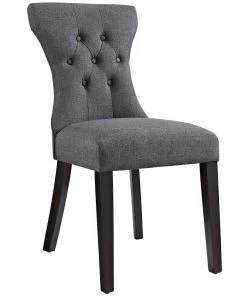 Modway Silhouette Dining Side Chairs Upholstered Fabric Set Of 4 Gray