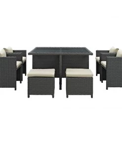 Modway Outdoor Dining Sets Sojourn 9 Piece Outdoor Patio Sunbrella® Dining Set 9 Modway Outdoor Dining Sets Sojourn 9 Piece Outdoor Patio Sunbrella® Dining Set