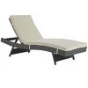 Modway Lounge Chair Outdoor Sojourn Outdoor Patio Sunbrella® Chaise Antique Canvas Beige