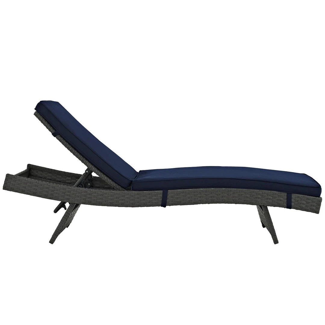 Modway Sojourn Outdoor Patio Sunbrella® Chaise Canvas Navy 2 Modway Sojourn Outdoor Patio Sunbrella® Chaise Canvas Navy