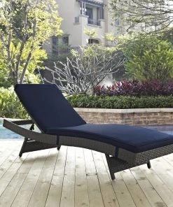 Modway Sojourn Outdoor Patio Sunbrella® Chaise Canvas Navy 10 Modway Sojourn Outdoor Patio Sunbrella® Chaise Canvas Navy