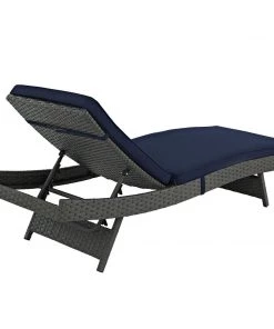 Modway Sojourn Outdoor Patio Sunbrella® Chaise Canvas Navy 8 Modway Sojourn Outdoor Patio Sunbrella® Chaise Canvas Navy
