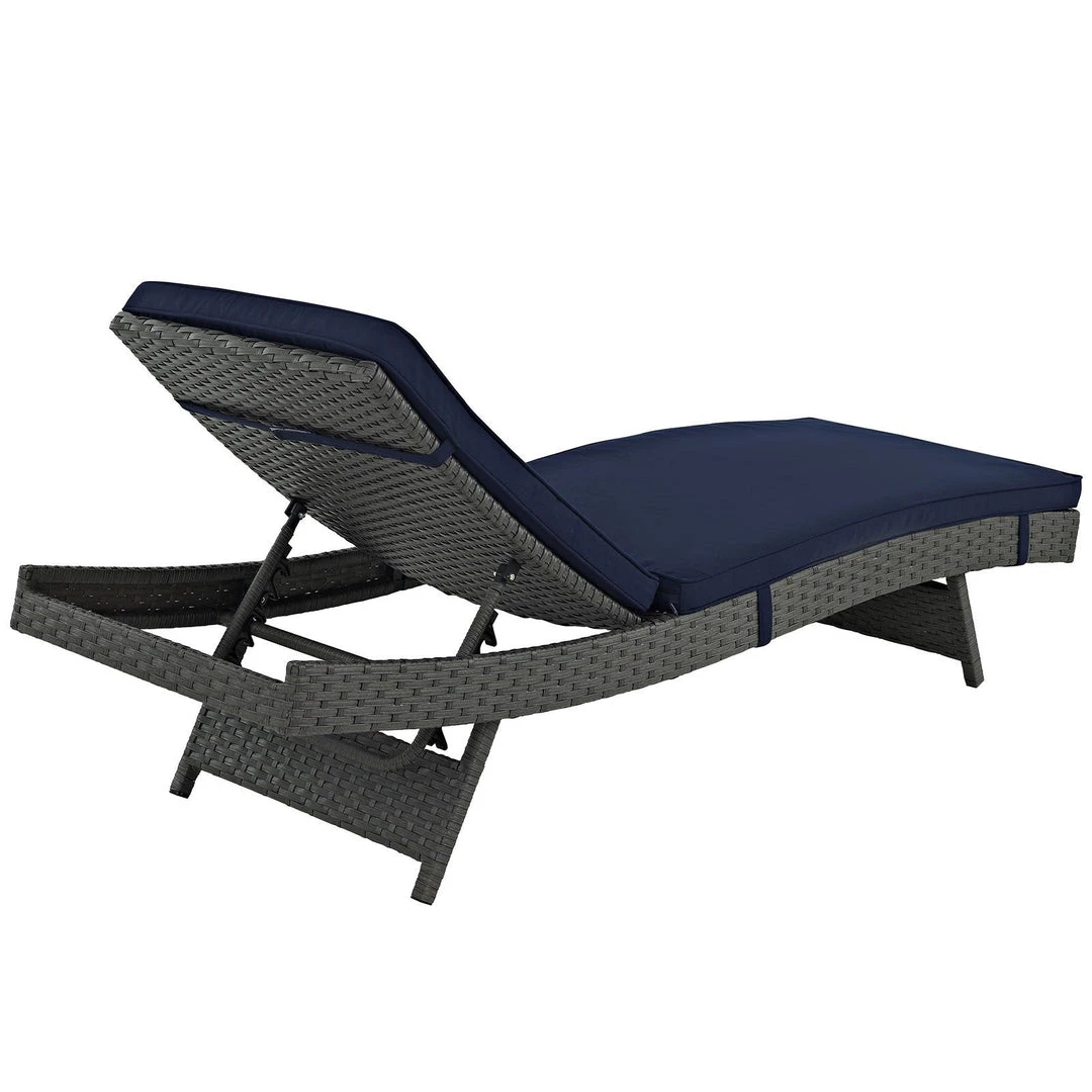 Modway Sojourn Outdoor Patio Sunbrella® Chaise Canvas Navy 3 Modway Sojourn Outdoor Patio Sunbrella® Chaise Canvas Navy