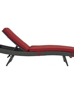 Modway Sojourn Outdoor Patio Sunbrella® Chaise Canvas Red