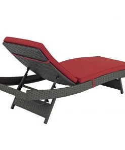 Modway Sojourn Outdoor Patio Sunbrella® Chaise Canvas Red