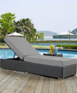 Modway Sojourn Outdoor Patio Sunbrella® Chaise Lounge Canvas Gray