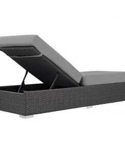 Modway Sojourn Outdoor Patio Sunbrella® Chaise Lounge Canvas Gray