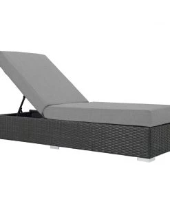 Modway Sojourn Outdoor Patio Sunbrella® Chaise Lounge Canvas Gray