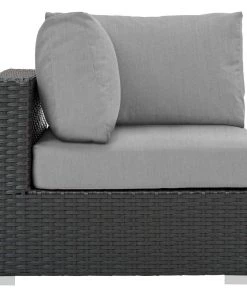 Modway Sojourn Outdoor Patio Sunbrella® Corner Canvas Gray Outdoor Sectional